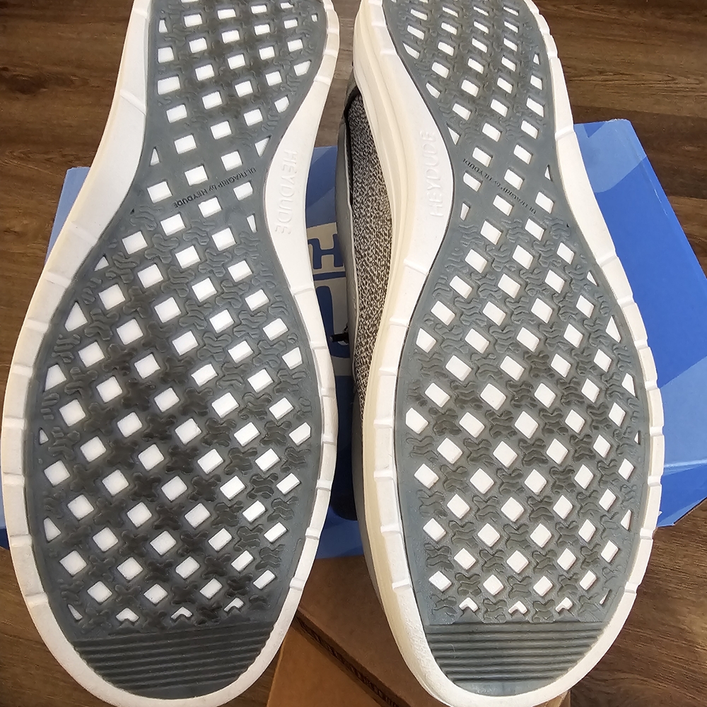 Hey Dude Men’s Casual Boat Shoes - Cream and Gray - Picture 4 of 5
